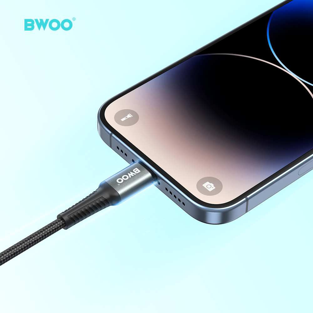 Cable - BWOO Braided USB To Lightning Black 2.4A 2M — cable (foto 3 de 7)