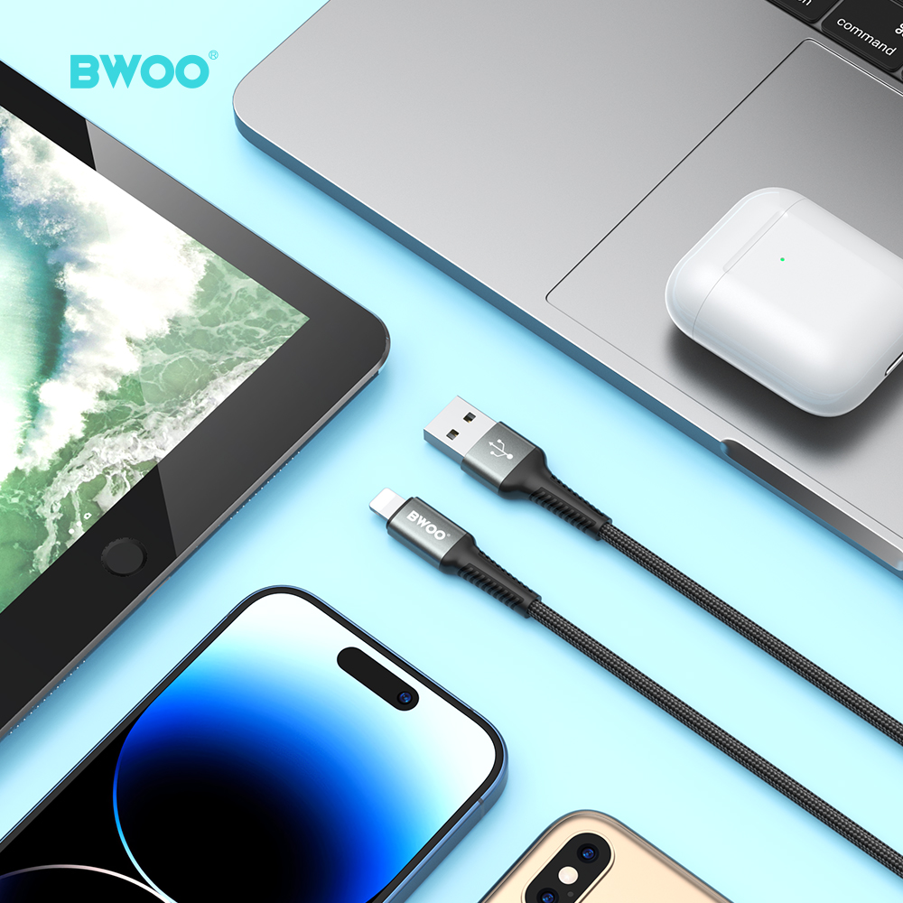 Cable - BWOO Braided USB To Lightning Black 2.4A 2M — cable (foto 4 de 7)