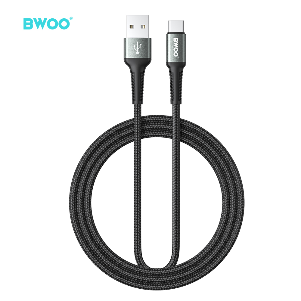 Cable - BWOO Braided USB To Type-C Black 2.4A 2M — cable