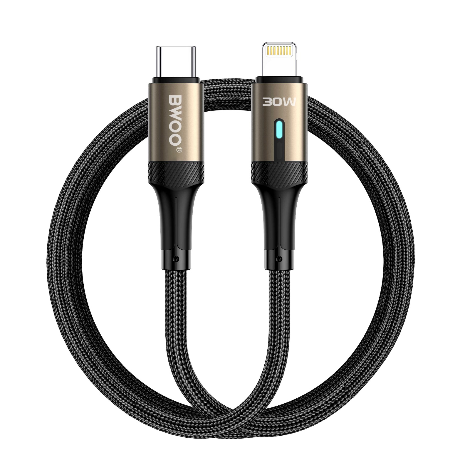 Cable - BWOO Nylon Type-C To Ligthning Black 27W