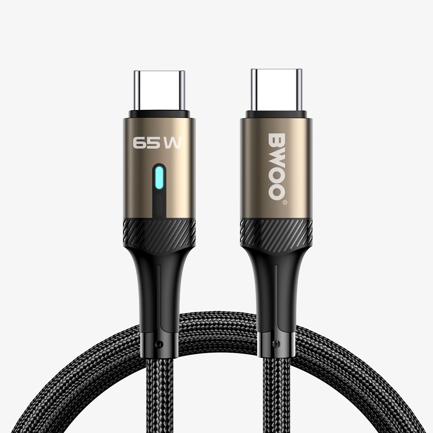 Cable - BWOO Nylon Type C To Type-C Black 65W