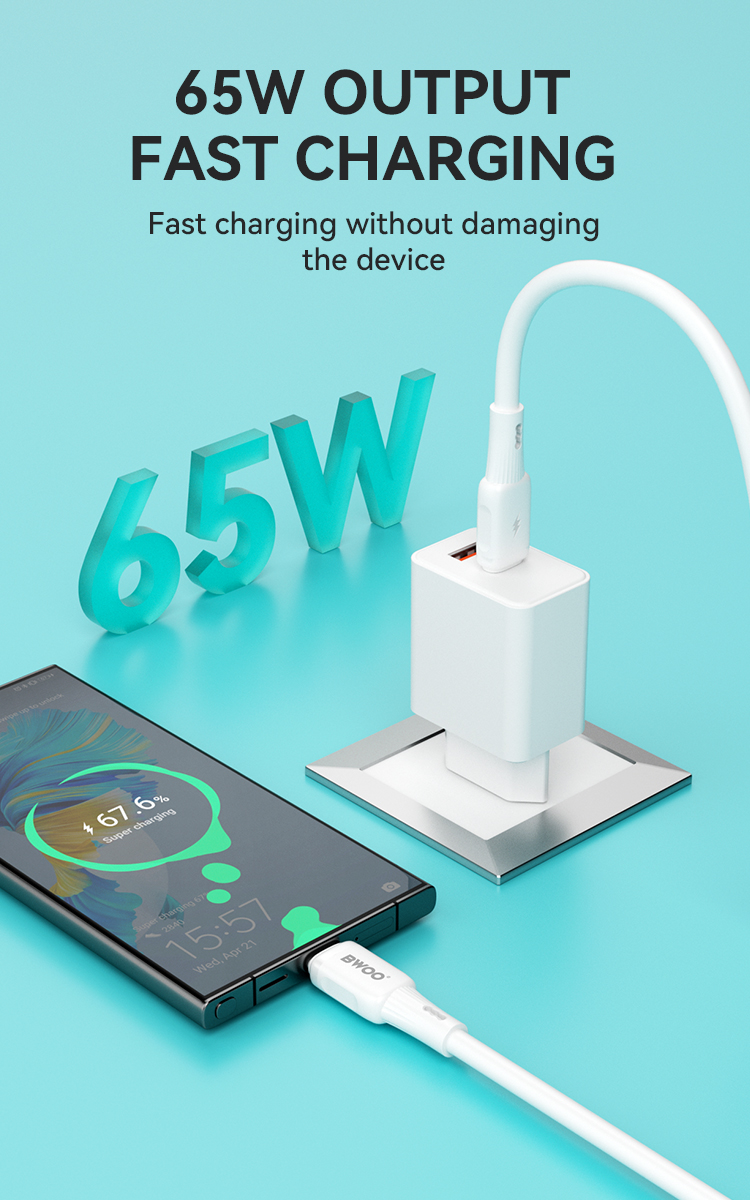 Cable - BWOO Silicone Type-C To Type-C White 65W — cable (foto 3 de 7)