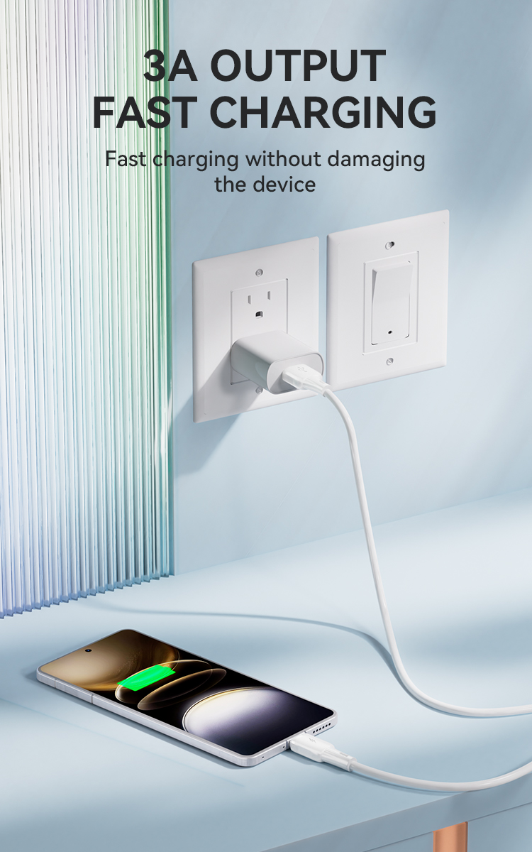 Cable - BWOO Silicone USB To Type-C White 3A — cable (foto 3 de 7)