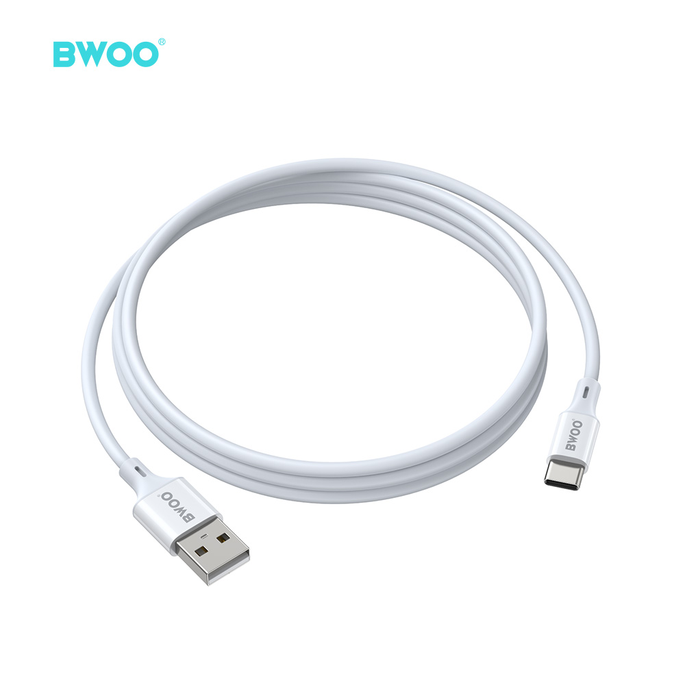 Cable - BWOO USB To Type-C TPU White 3A 1m — cable (foto 3 de 4)