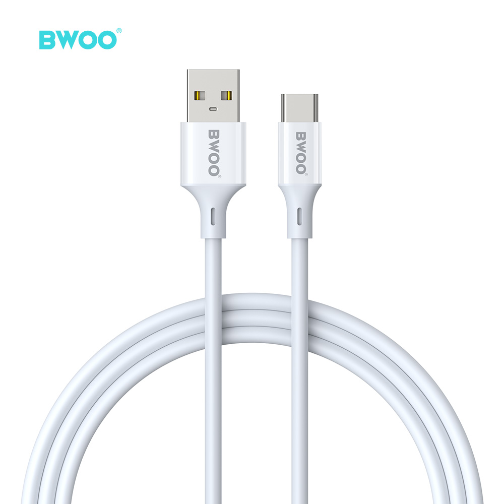 Cable - BWOO USB To Type-C TPU White 3A 1m — cable (foto 4 de 4)