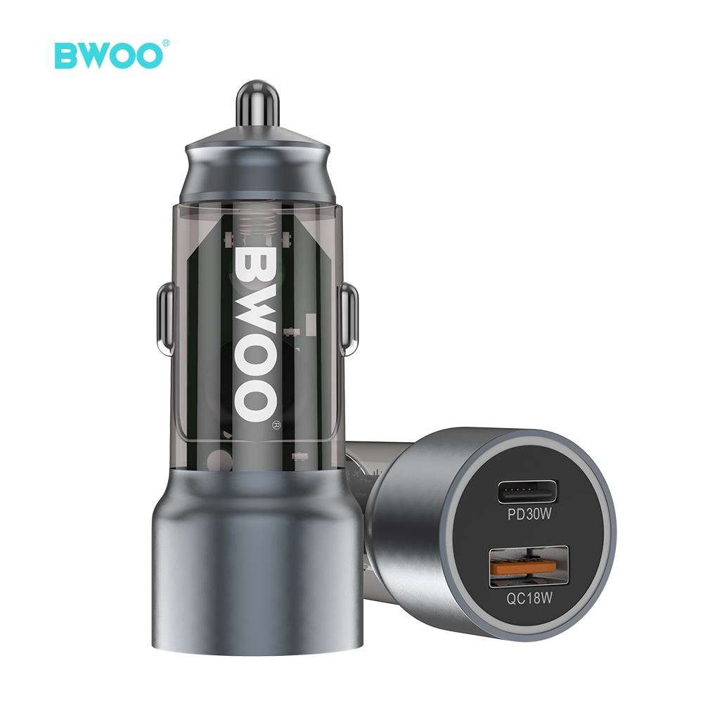 Car Charger - BWOO Aluminium 45W Port 1 USB 1 Type-C