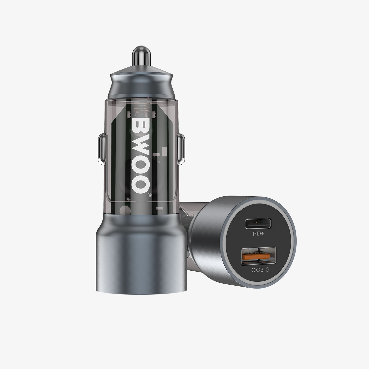 Car Charger - BWOO Aluminium 45W Port 1 USB 1 Type-C — cargador (foto 4 de 7)