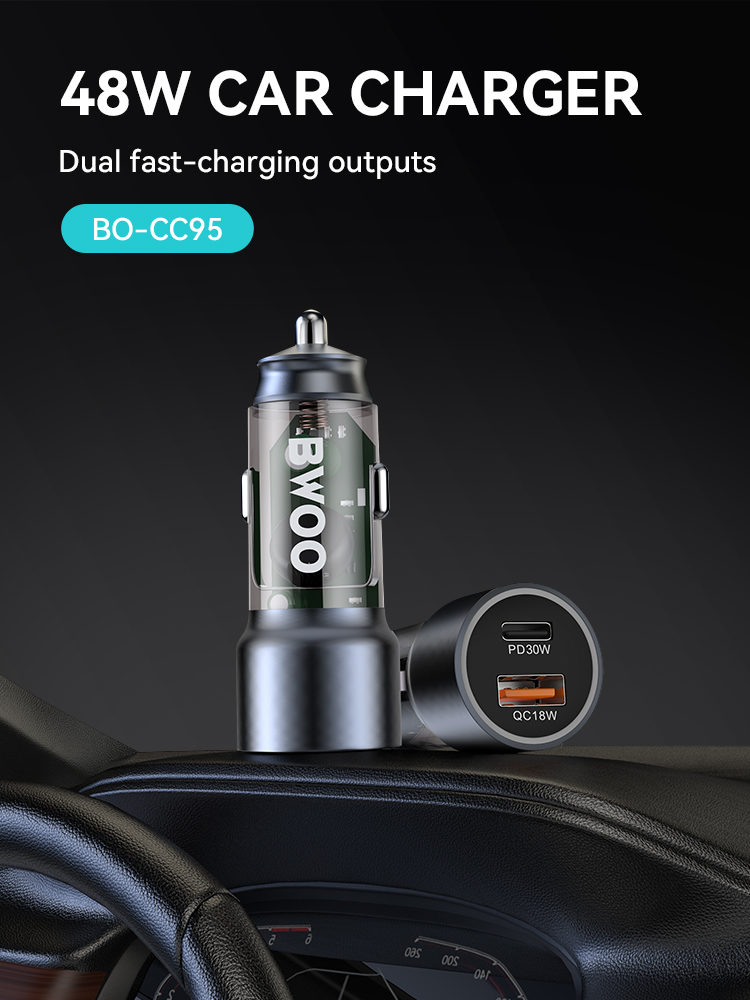 Car Charger - BWOO Aluminium 45W Port 1 USB 1 Type-C — cargador (foto 5 de 7)