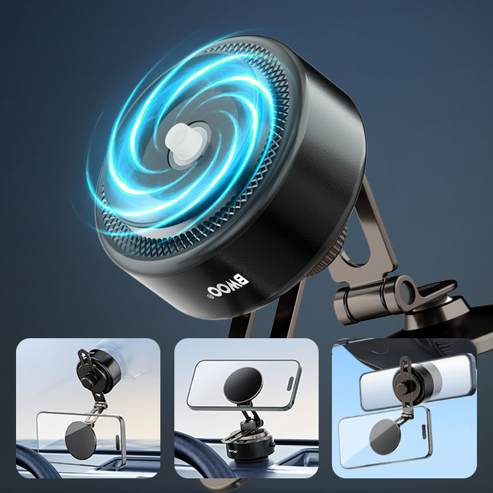 Car Holder - BWOO 360 Rotating Electric Vacuum Magnetic Suction Black — soporte (foto 9 de 9)