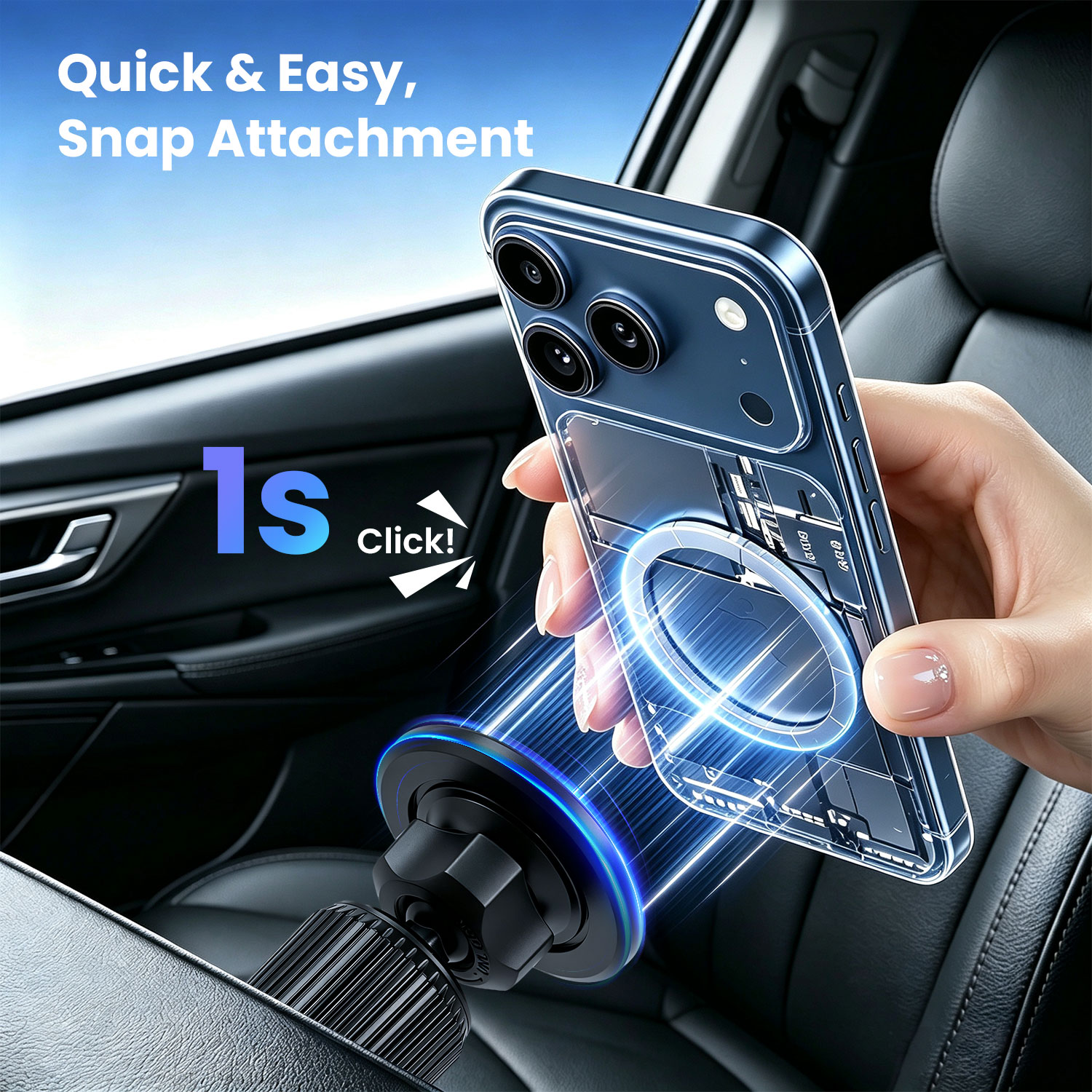 Car Holder - BWOO Magnetic Air Outlet Hook Black — soporte (foto 2 de 7)