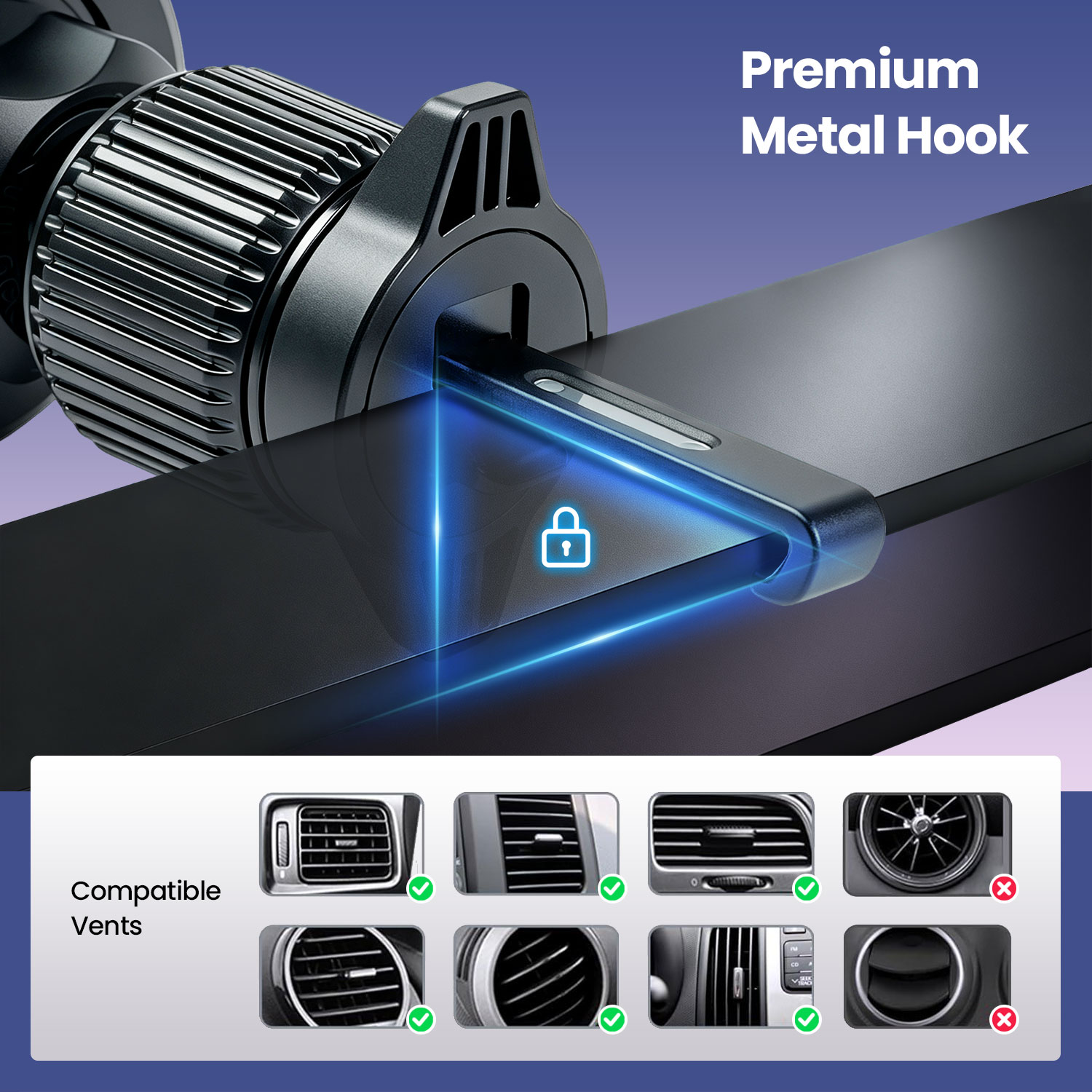 Car Holder - BWOO Magnetic Air Outlet Hook Black — soporte (foto 7 de 7)