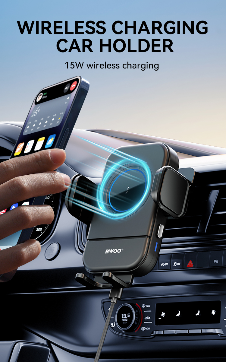 Car Holder - BWOO Magnetic Wireless Charger 15W Black — soporte (foto 2 de 7)