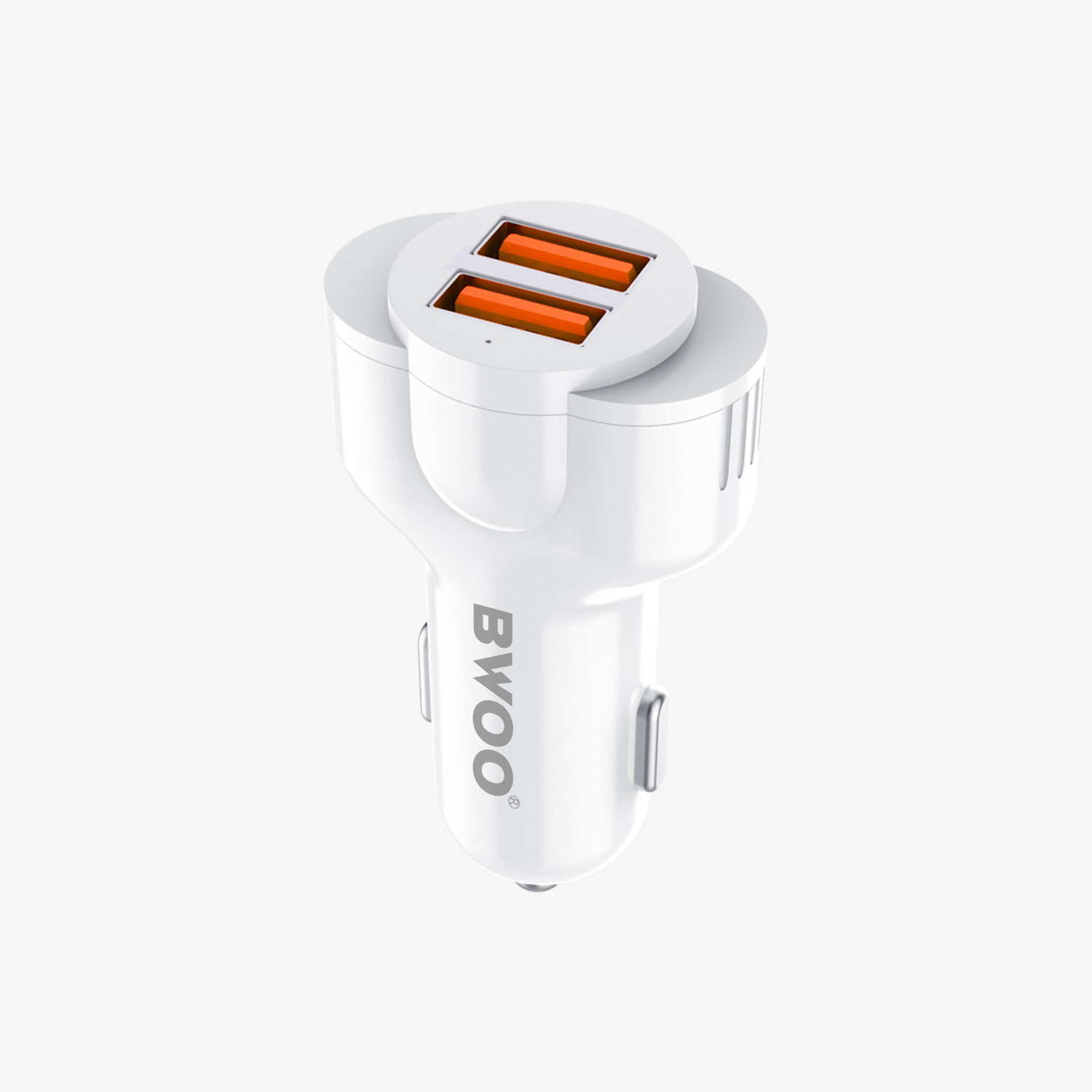 Cargador Auto - BWOO 2USB With Cable Lightning White — cargador (foto 3 de 3)