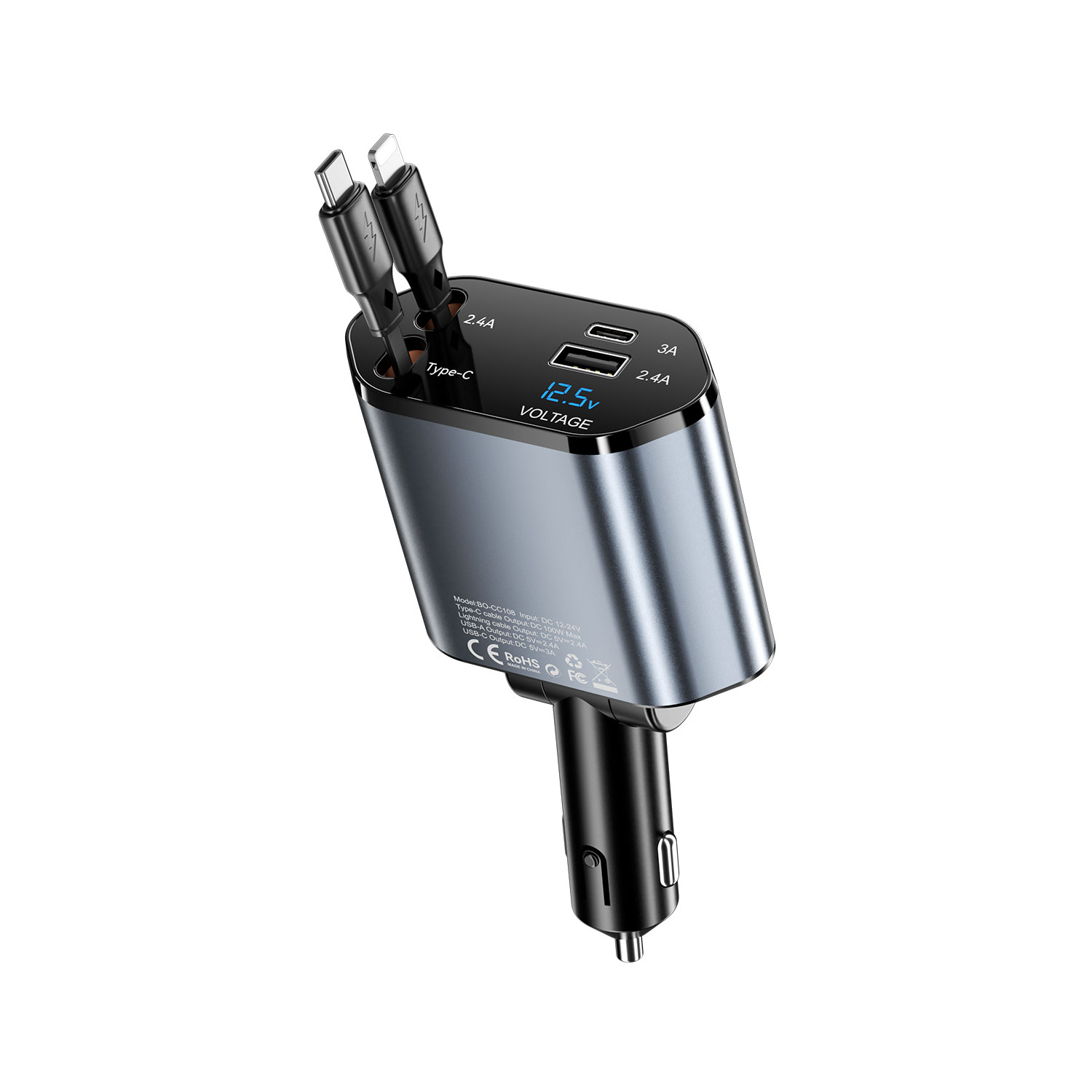 Cargador Auto - BWOO 4 In 1 120W Black — cargador (foto 2 de 14)