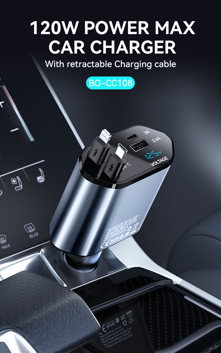 Cargador Auto - BWOO 4 In 1 120W Black — cargador (foto 8 de 14)
