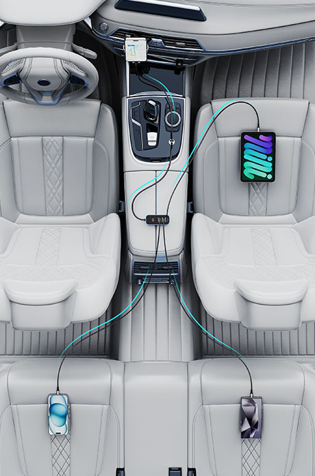 Cargador Auto - BWOO Multi-Port 120W Black — cargador (foto 6 de 6)