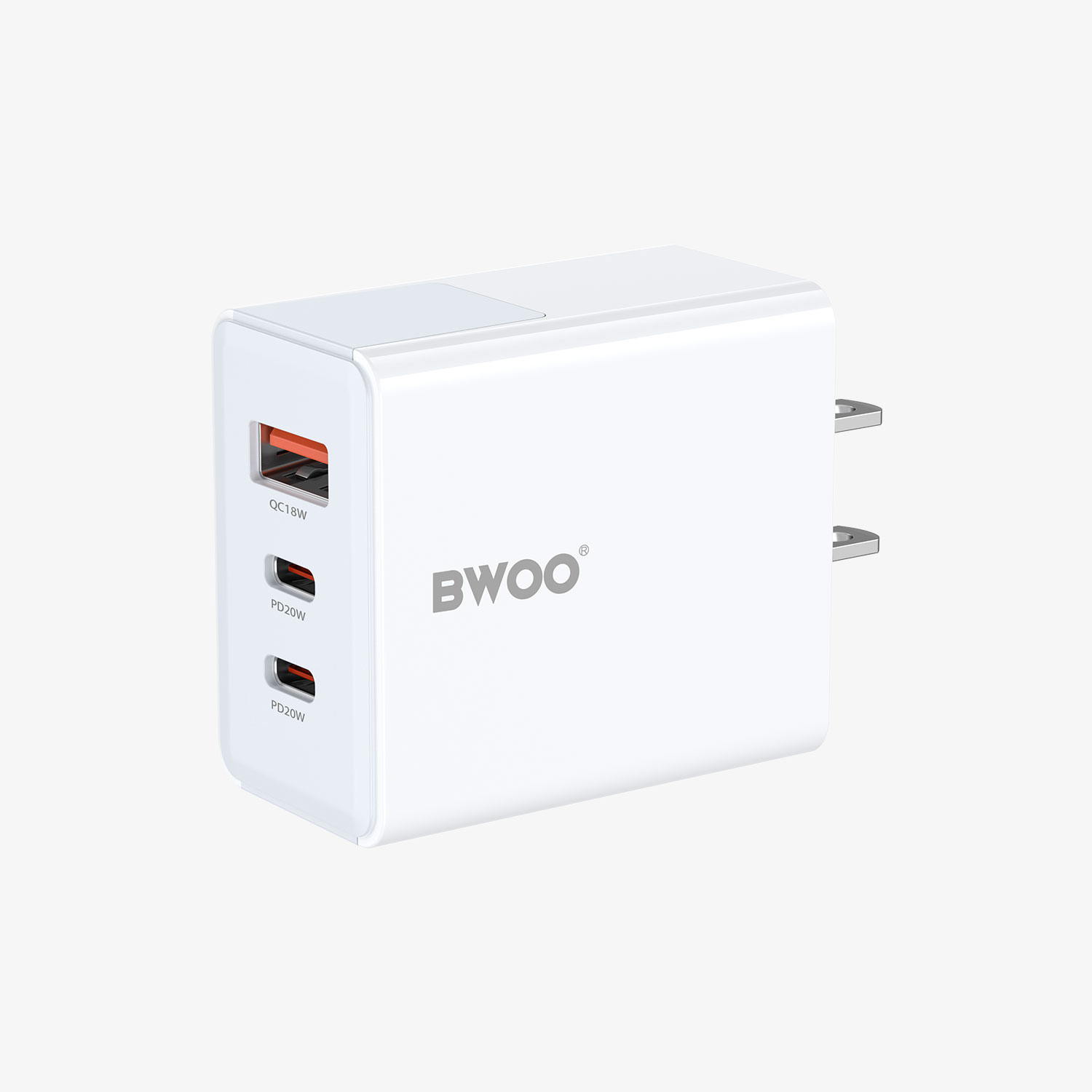 Cubo - BWOO PC 3 Ports 1 USB 2 Type-C 40W White — cargador
