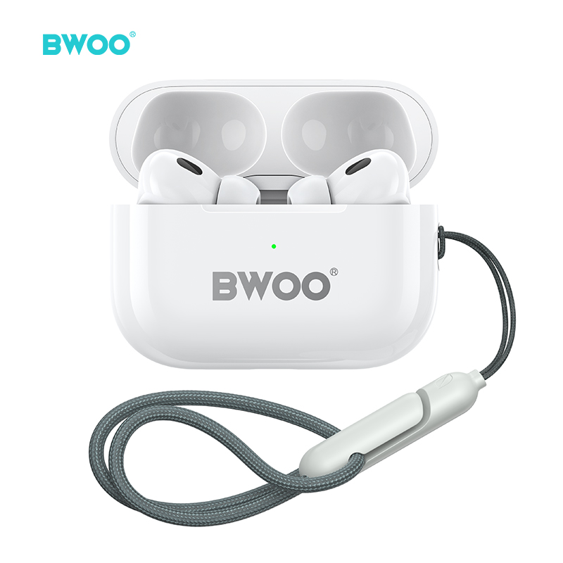 Earphones - BWOO BW05 TWS ANC Bluetooth 5.3 White — audífonos