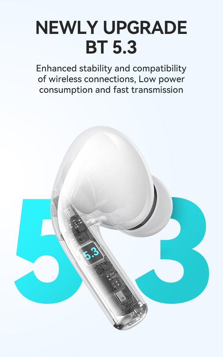 Earphones - BWOO BW05 TWS ANC Bluetooth 5.3 White — audífonos (foto 7 de 7)