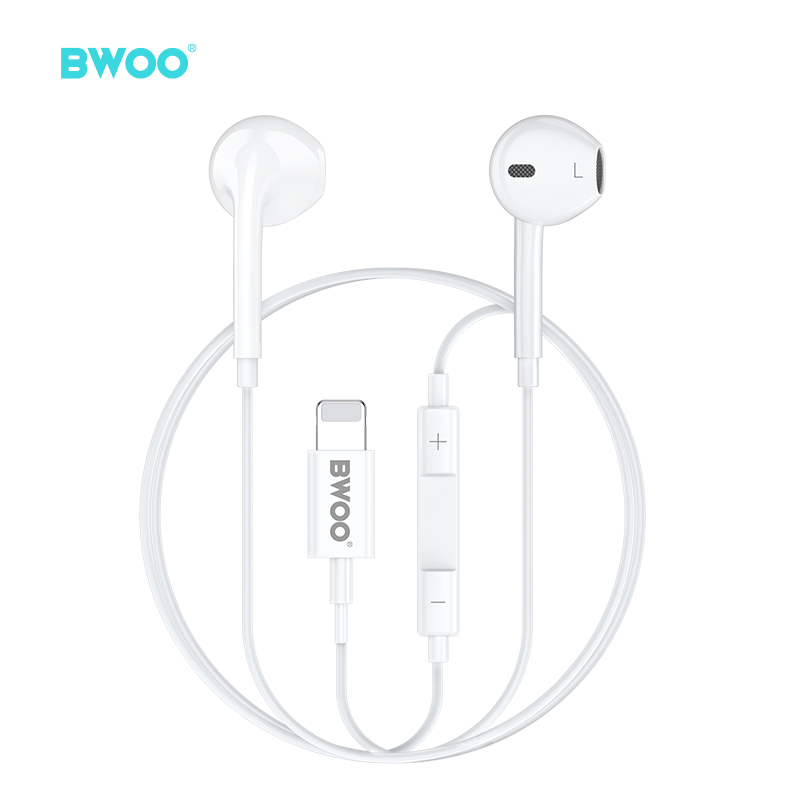 Earphones - BWOO HF179 Lightning White — audífonos (foto 3 de 3)