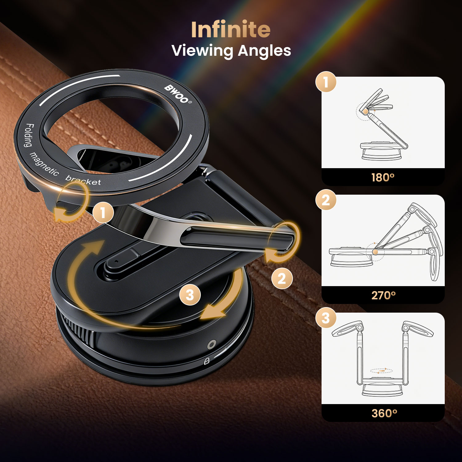 Vacuum Suction - BWOO Car Holder Black — soporte (foto 4 de 7)