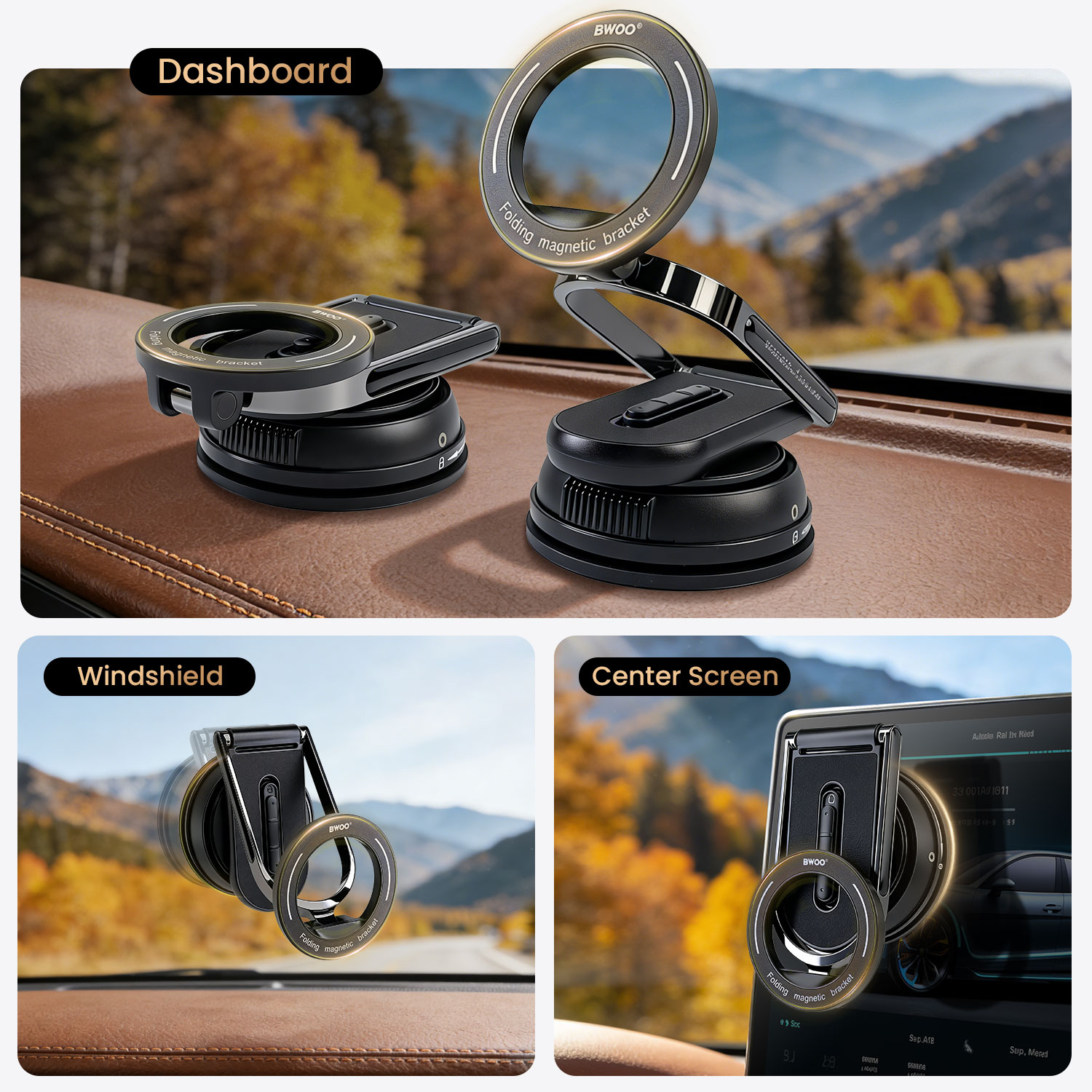 Vacuum Suction - BWOO Car Holder Black — soporte (foto 5 de 7)