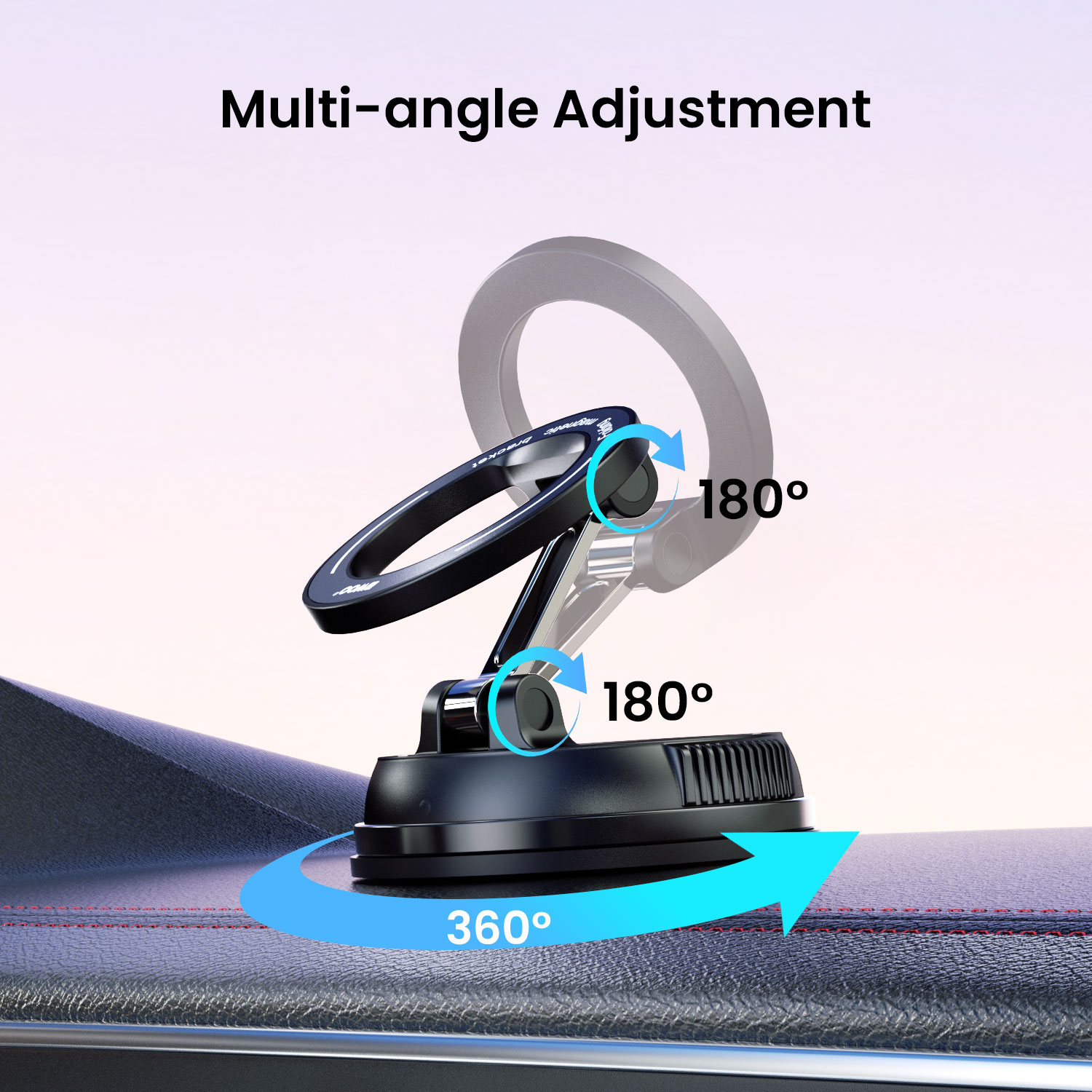 Vacuum Suction - BWOO Car Holder Removable Black — soporte (foto 5 de 7)