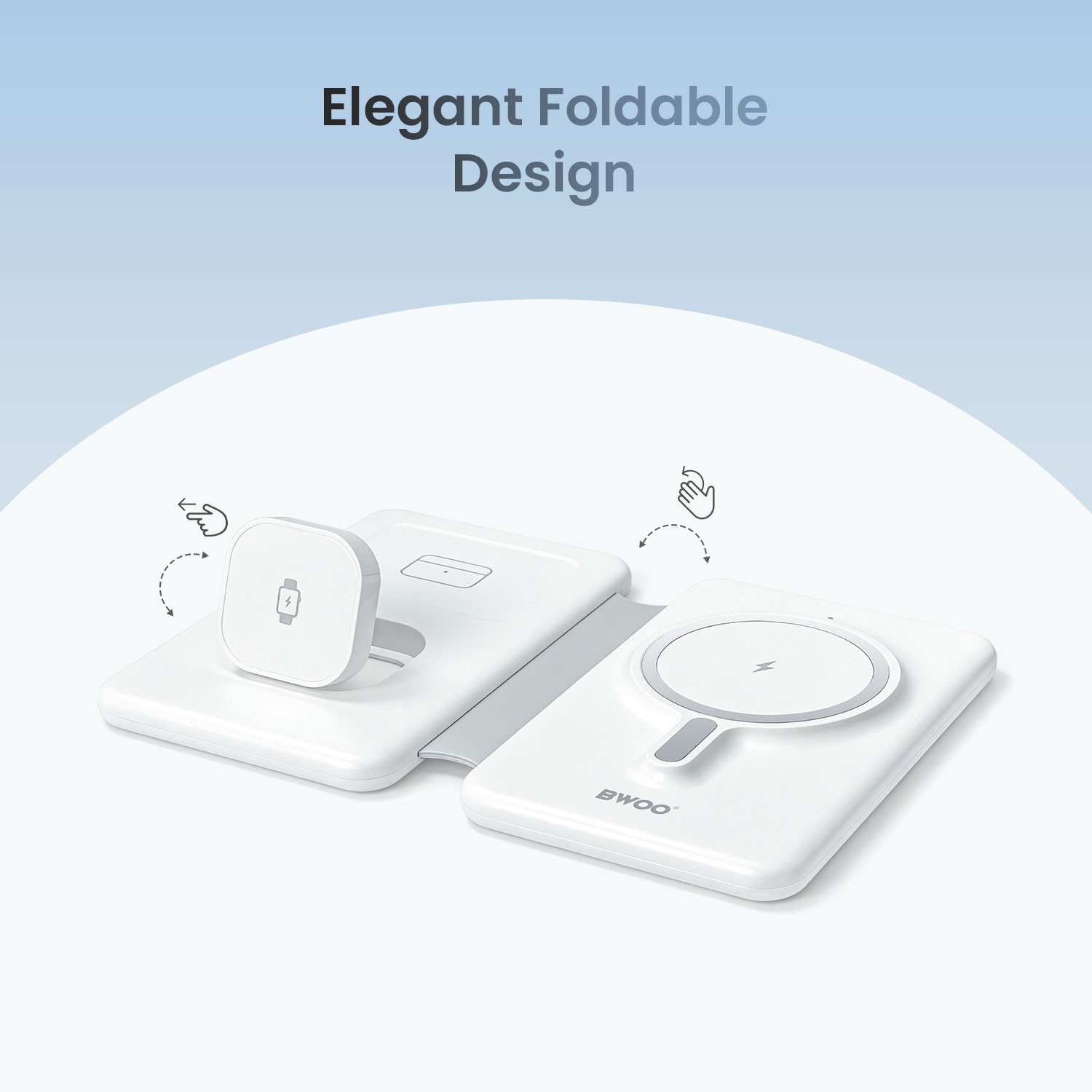 Wireless Charger - BWOO 3 In 1 Compact White — cargador (foto 3 de 7)