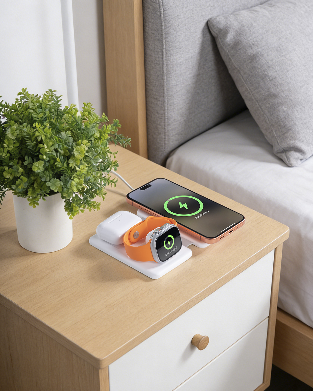 Wireless Charger - BWOO 3 In 1 Compact White — cargador (foto 4 de 7)