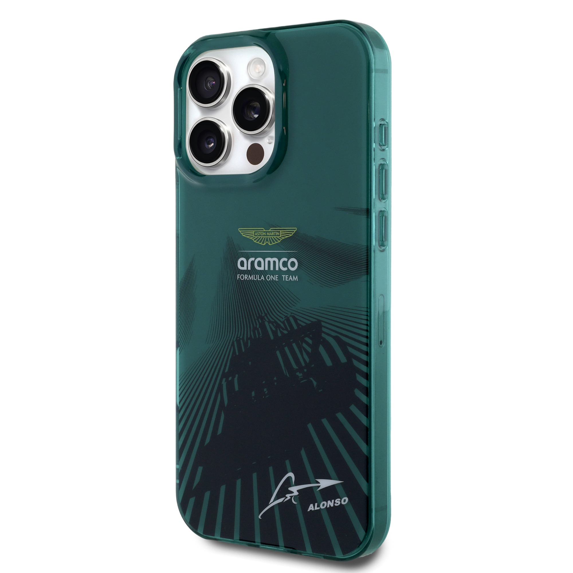 iPhone 16 Pro - ASTON MARTIN F1 IML Alonso Signature F1 Car Green — estuche (foto 3 de 8)