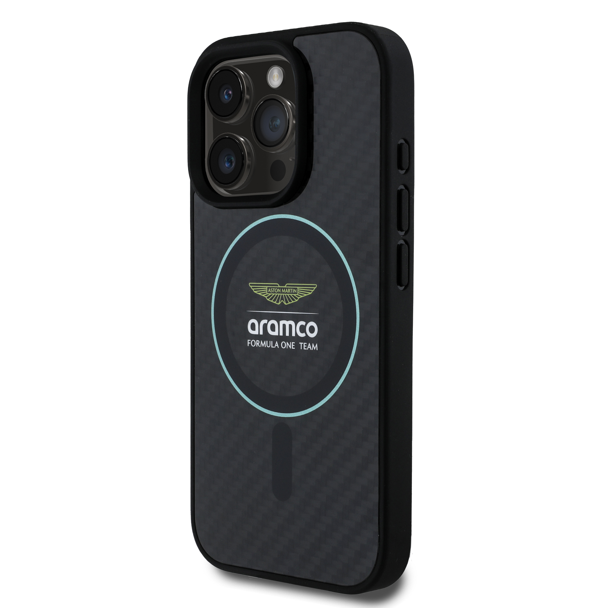 iPhone 16 Pro - ASTON MARTIN F1 Carbon With Circle Green — estuche (foto 3 de 8)