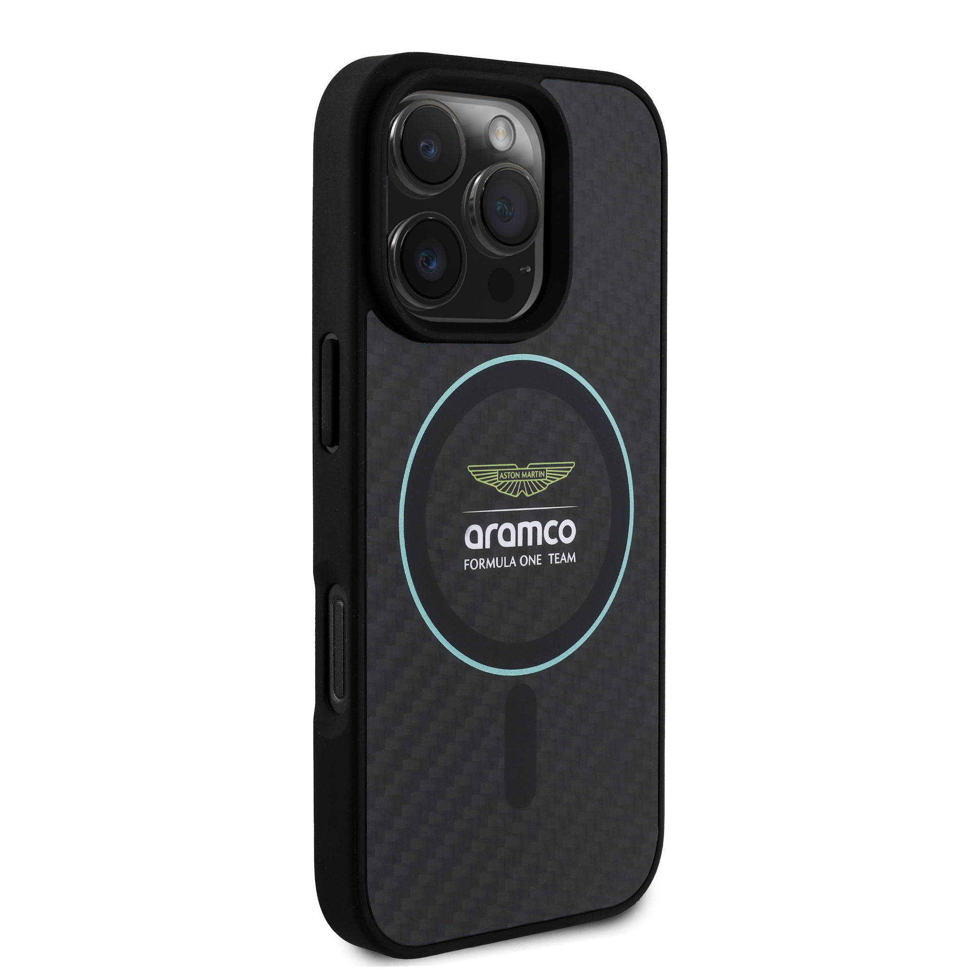 iPhone 16 Pro - ASTON MARTIN F1 Carbon With Circle Green — estuche (foto 4 de 8)