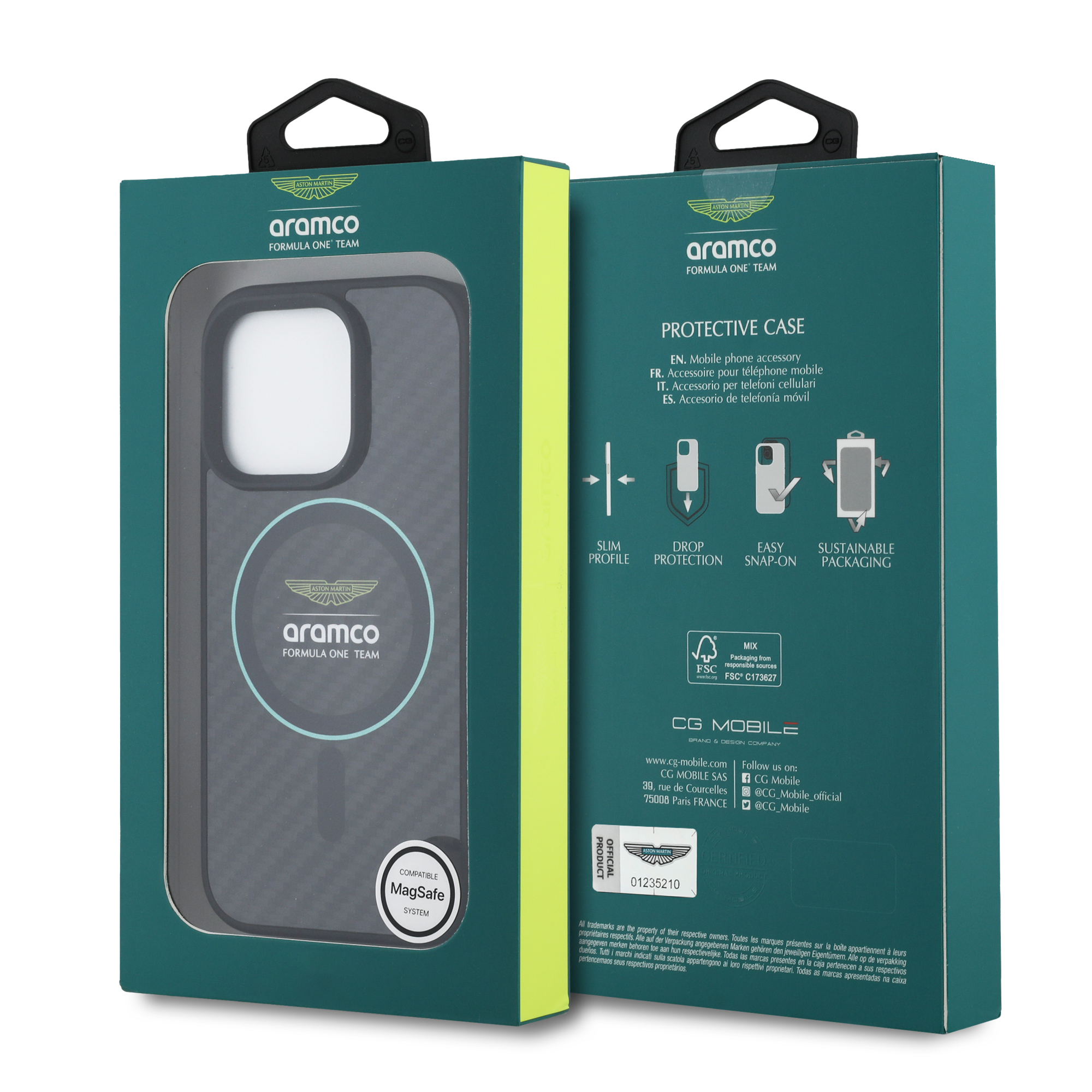 iPhone 16 Pro - ASTON MARTIN F1 Carbon With Circle Green — estuche (foto 8 de 8)