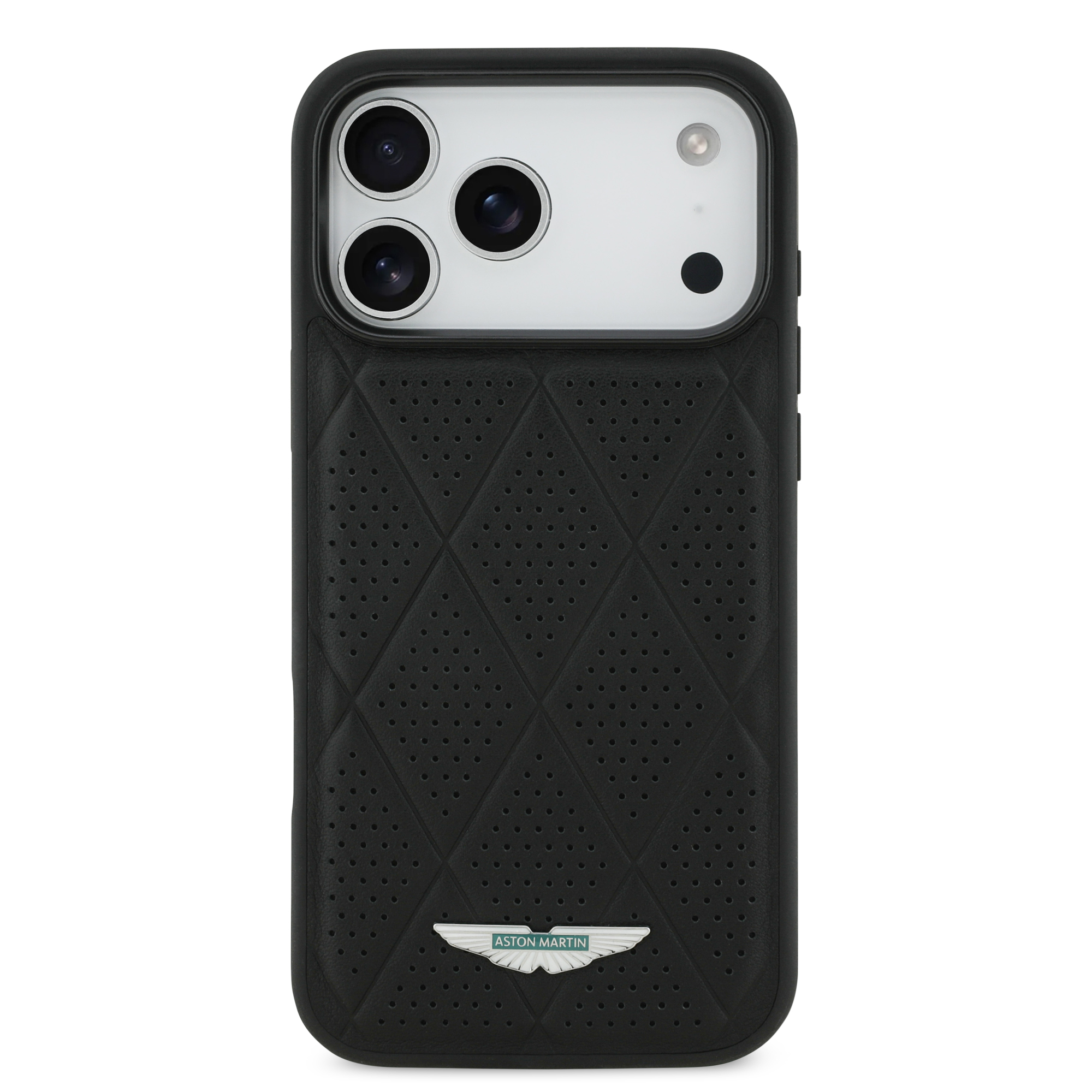iPhone 17 Pro Max - ASTON MARTIN Leather Quilted Diamonds Black