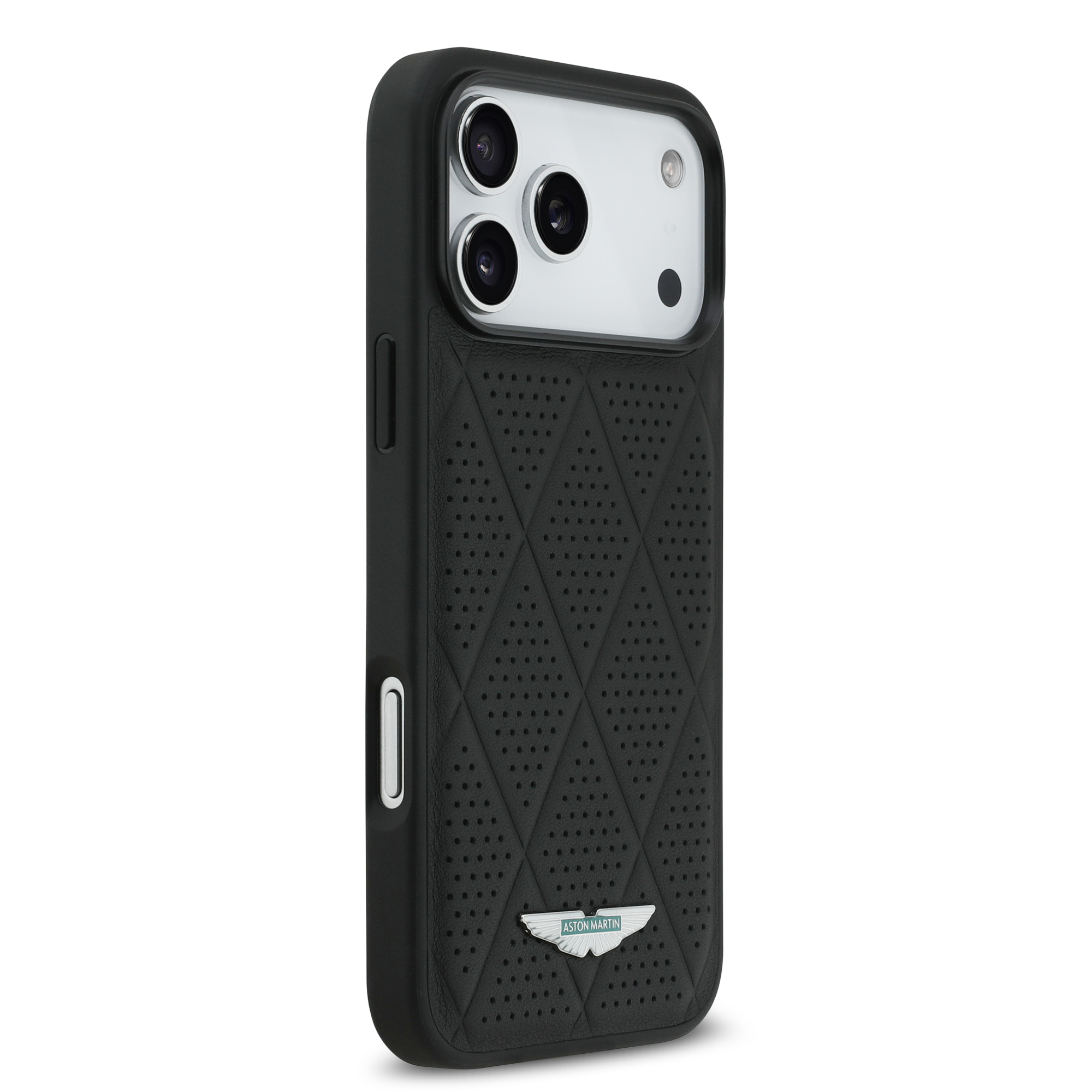 iPhone 17 Pro Max - ASTON MARTIN Leather Quilted Diamonds Black — estuche (foto 4 de 8)