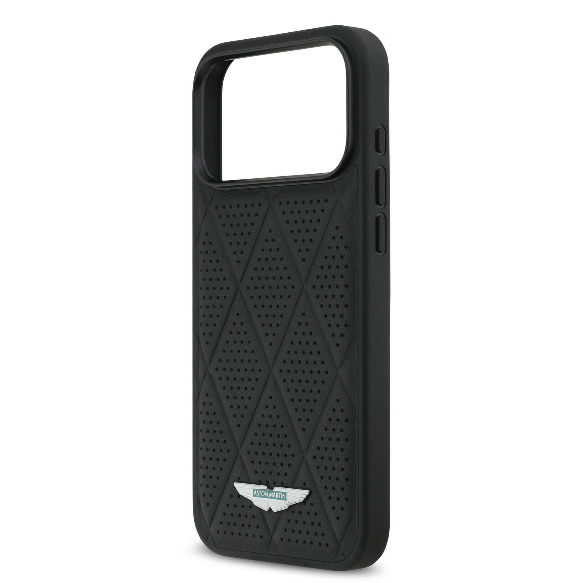 iPhone 17 Pro Max - ASTON MARTIN Leather Quilted Diamonds Black — estuche (foto 6 de 8)