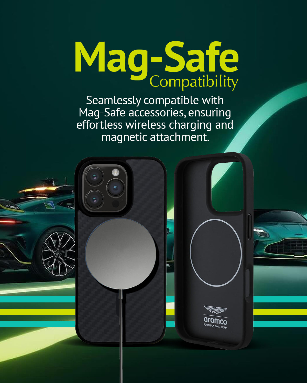 iPhone 16 Pro - ASTON MARTIN Circle Green With MagSafe — estuche (foto 4 de 5)
