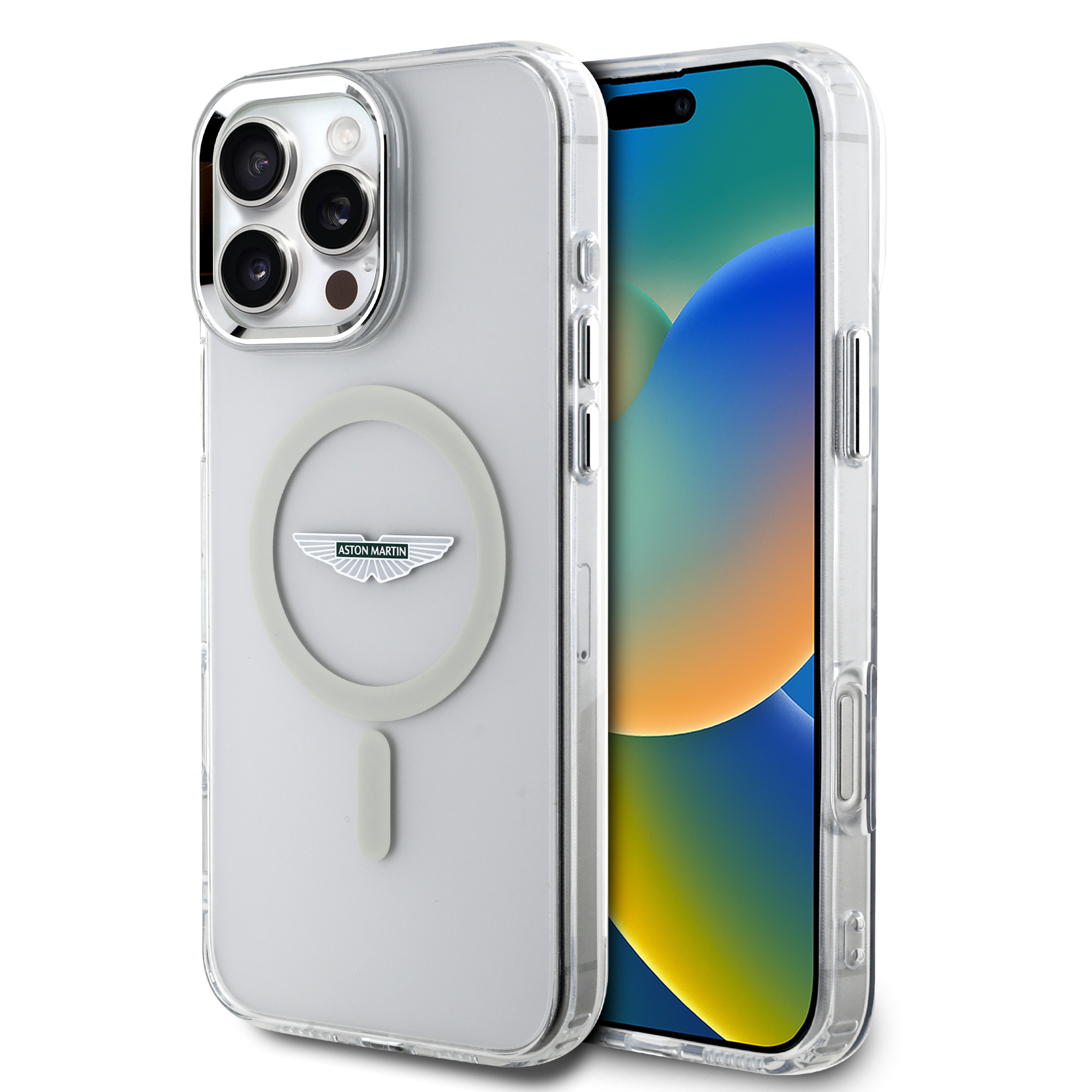 iPhone 16 Pro - ASTON MARTIN Frosted Effect Transparent — estuche (foto 2 de 8)