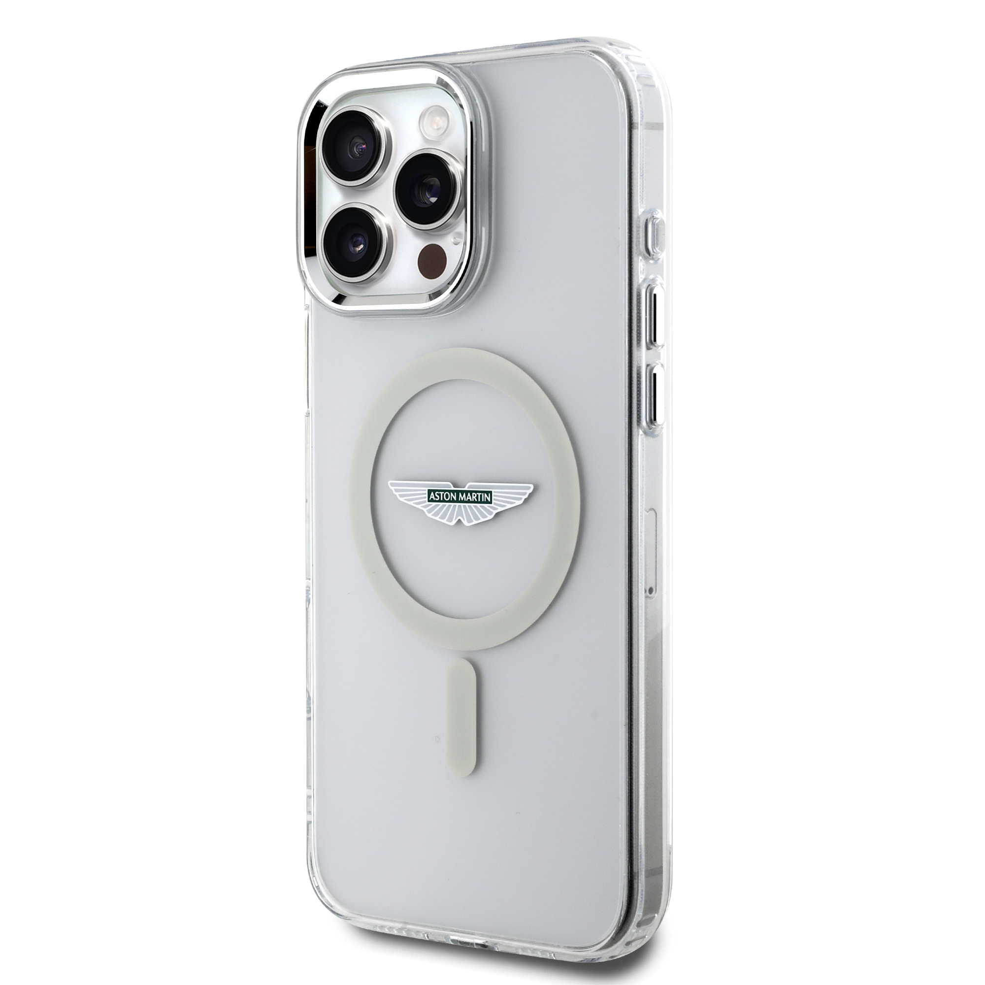 iPhone 16 Pro - ASTON MARTIN Frosted Effect Transparent — estuche (foto 3 de 8)