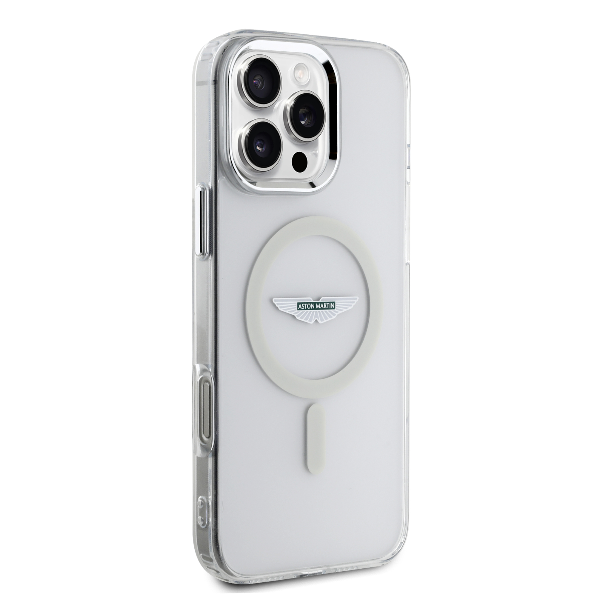 iPhone 16 Pro - ASTON MARTIN Frosted Effect Transparent — estuche (foto 4 de 8)