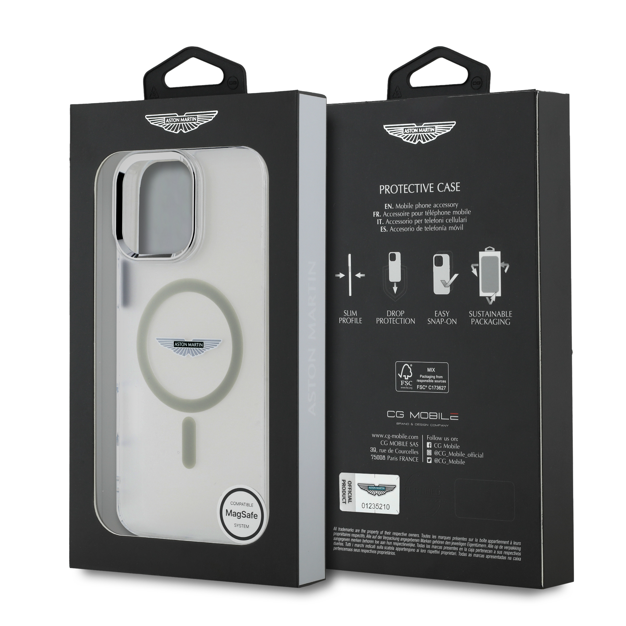 iPhone 16 Pro - ASTON MARTIN Frosted Effect Transparent — estuche (foto 8 de 8)