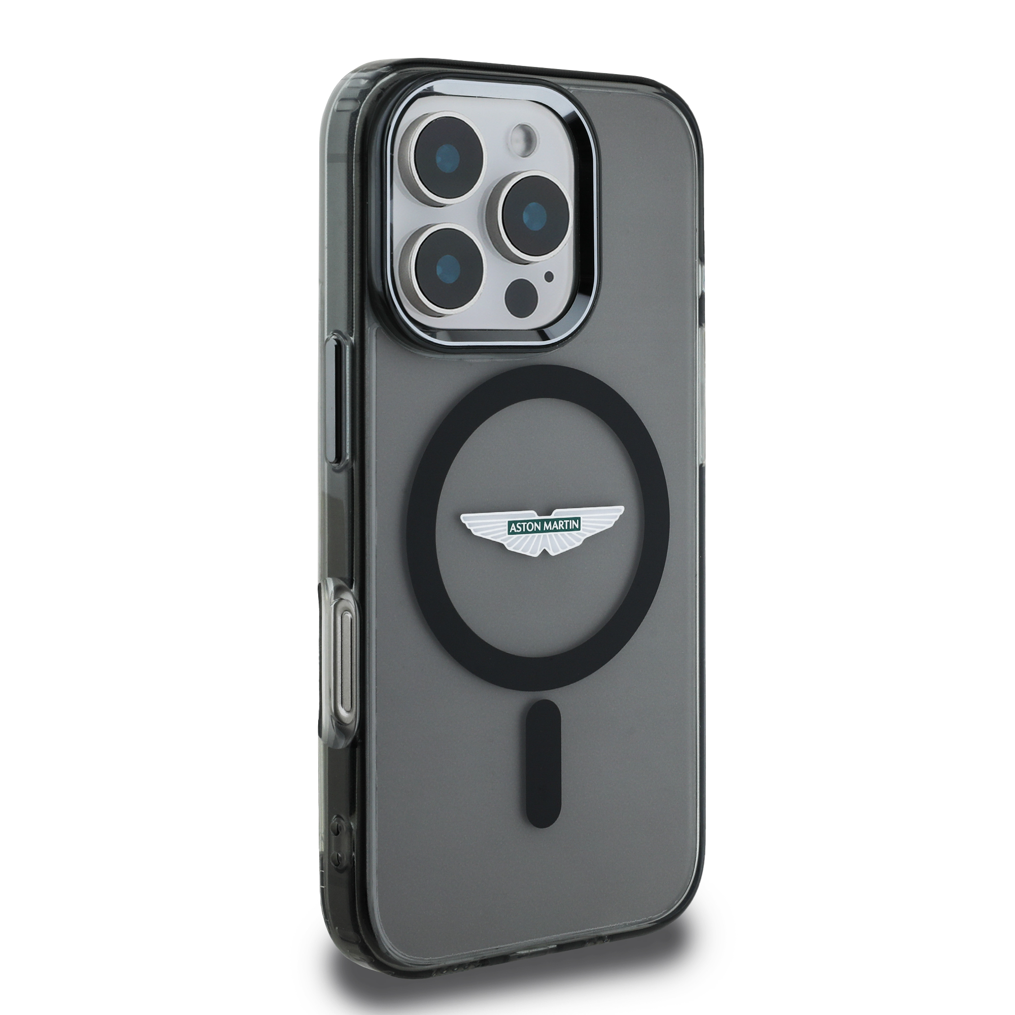 iPhone 16 Pro Max - ASTON MARTIN Frosted Effect Black — estuche (foto 4 de 5)