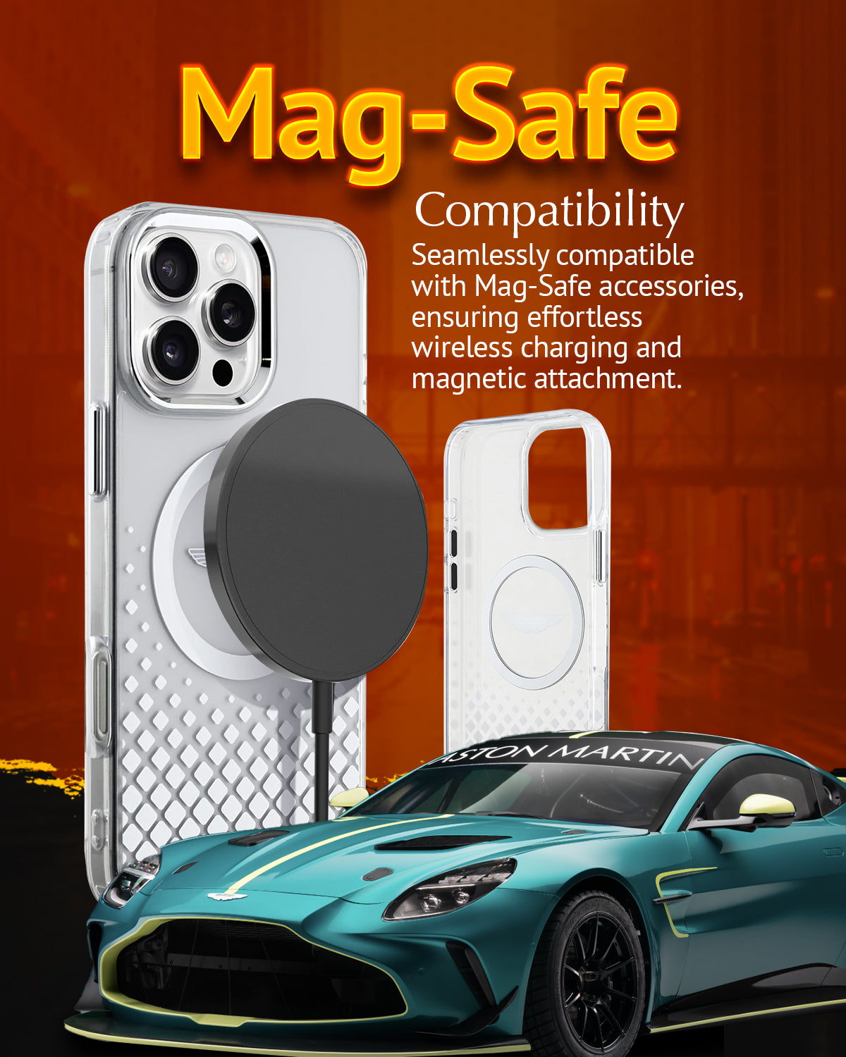 iPhone 16 Pro Max - ASTON MARTIN Gradient Design Black — estuche (foto 4 de 5)