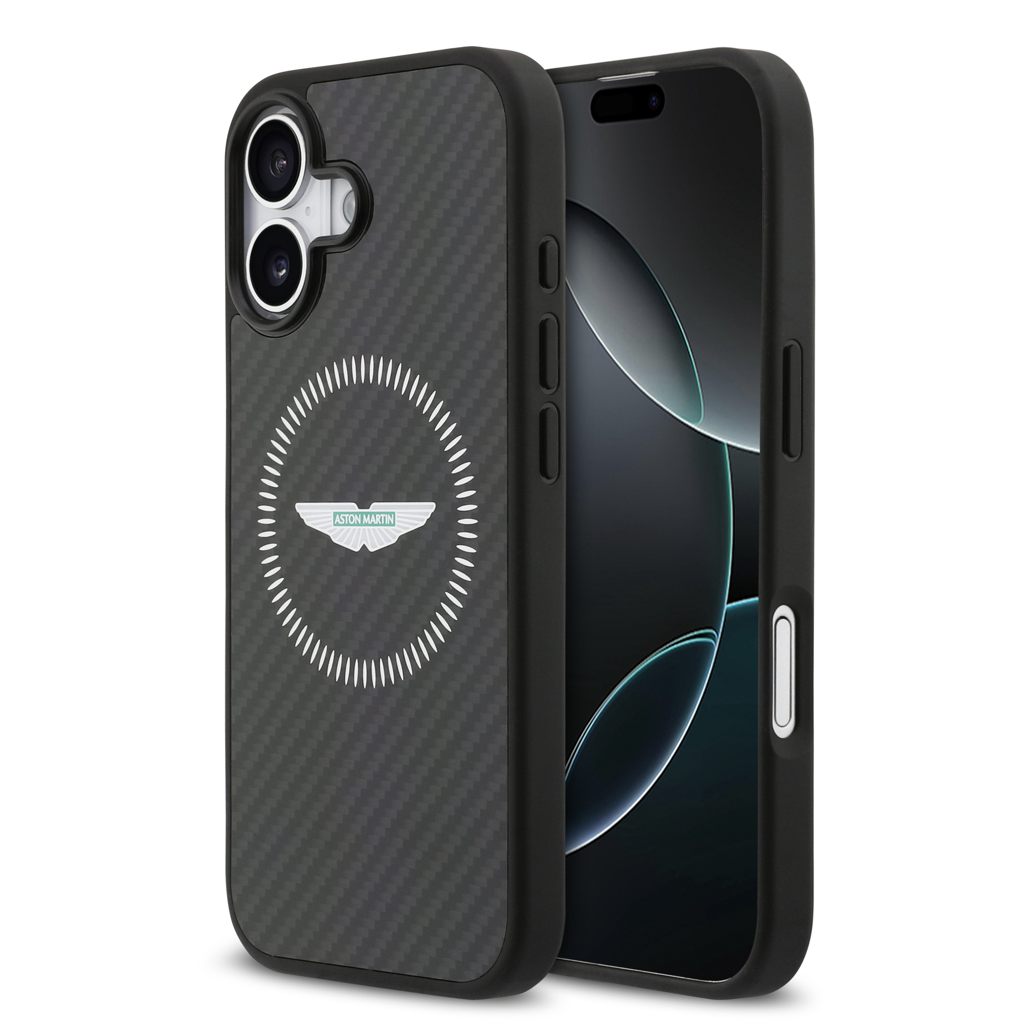 iPhone 17 Pro - ASTON MARTIN Kevlar Counter Design Black — estuche (foto 2 de 8)