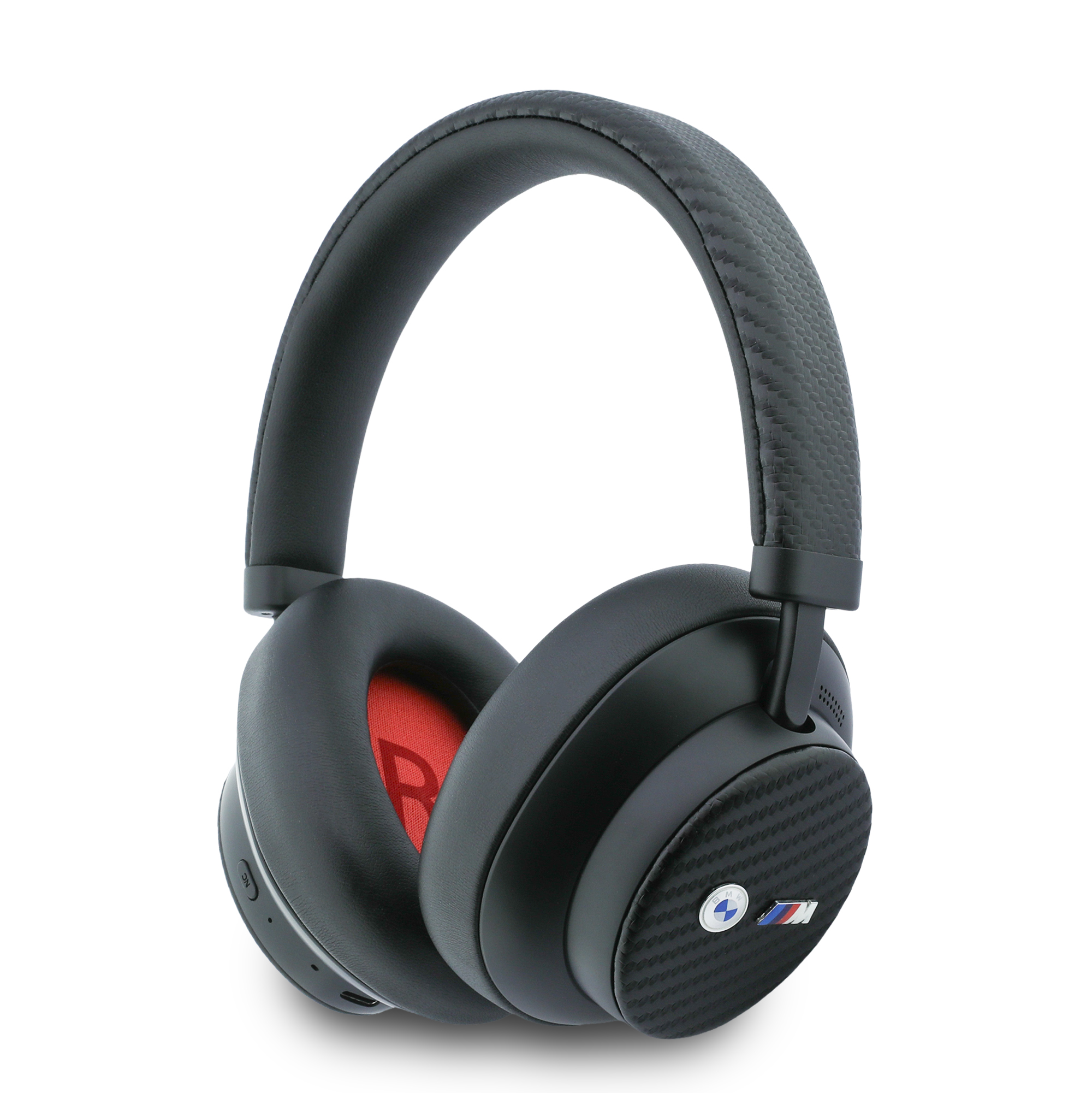 Headphones - BMW Leather Carbon Metal Logo Black