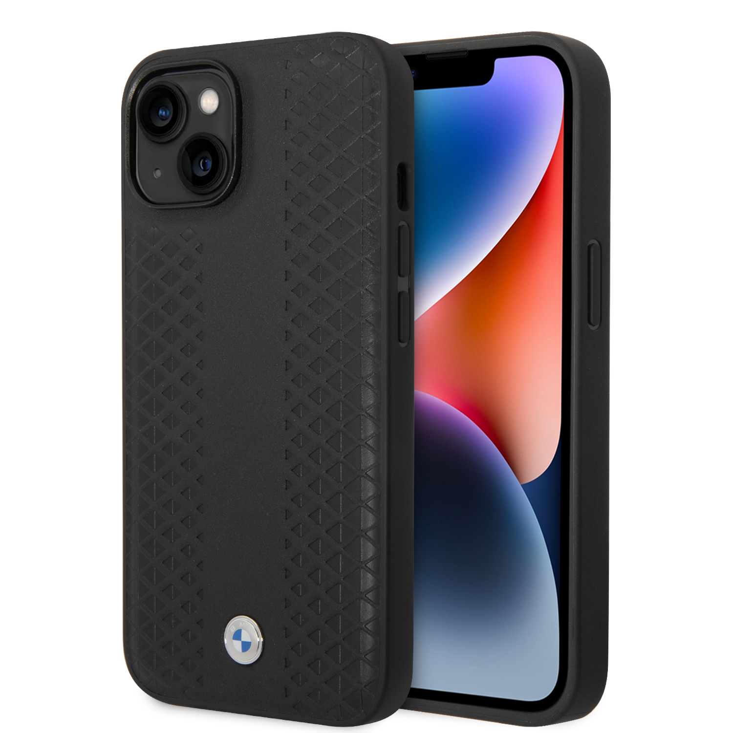 iPhone 14 - BMW Leather Diamond Pattern Black — estuche (foto 2 de 8)