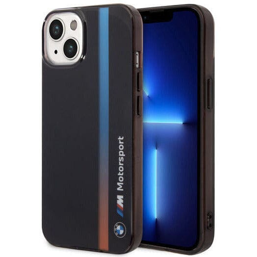 iPhone 14 - BMW Liquid Silicone Tricolor Stripes Black