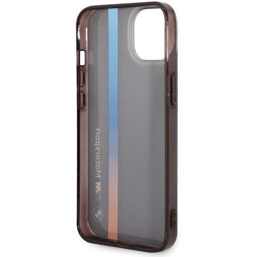 iPhone 14 - BMW Liquid Silicone Tricolor Stripes Black — estuche (foto 3 de 3)
