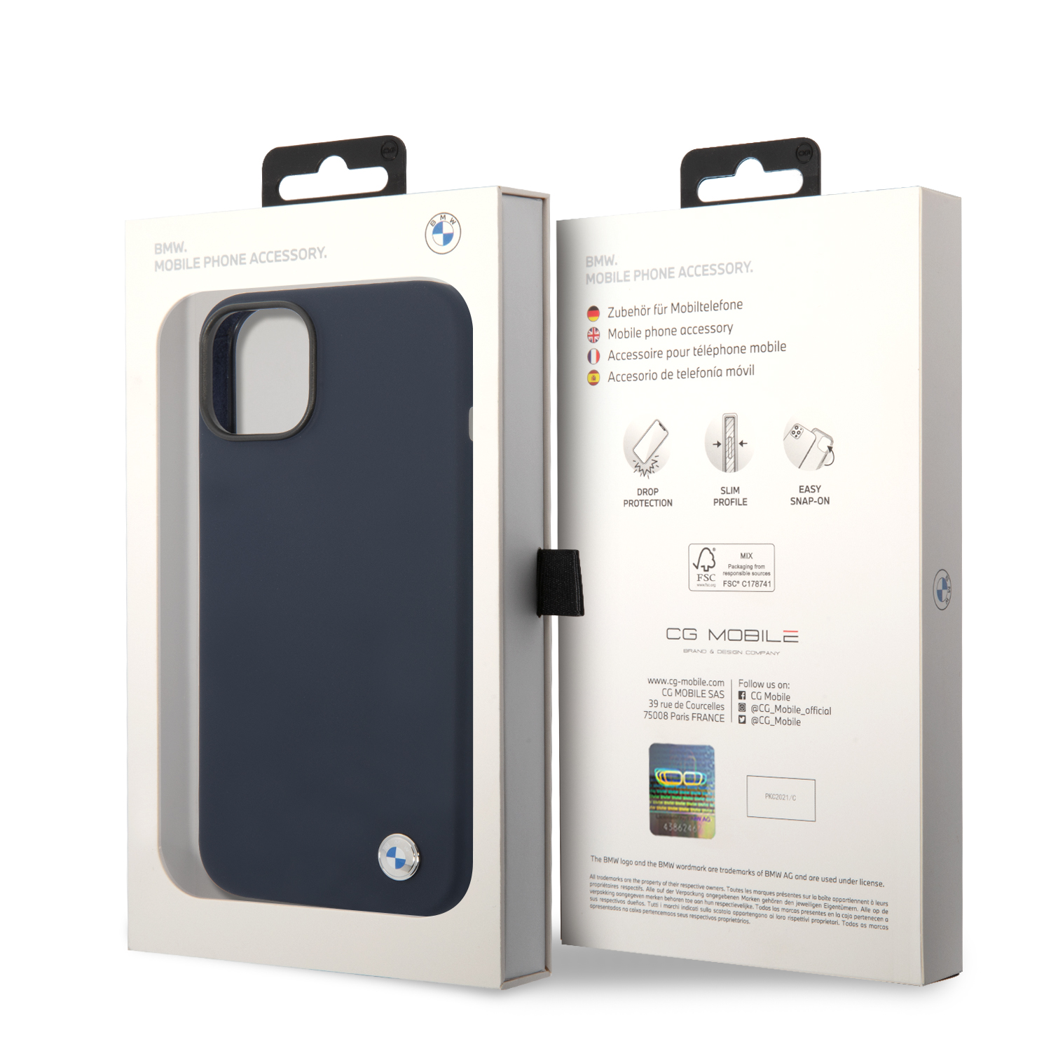 iPhone 14 - BMW Silicone Metal Logo Navy — estuche (foto 8 de 8)