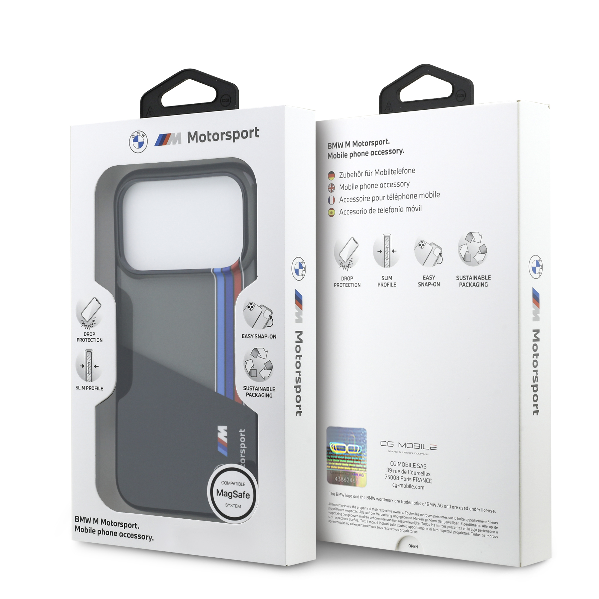 iPhone 17 Pro - BMW Motorsport IML Vertical Stripes Black — estuche (foto 8 de 8)